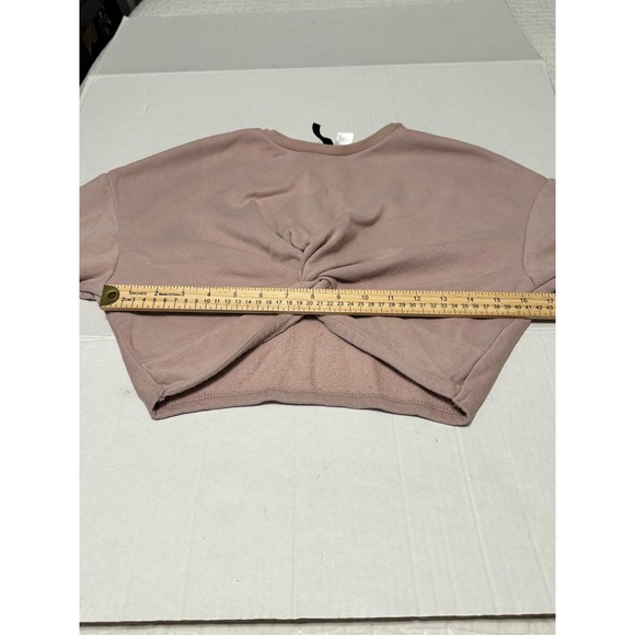 H&M Divided Long Sleeve Cropped Sweatshirt Twisted Front Knot‎ Size Small - Picture 4 of 5